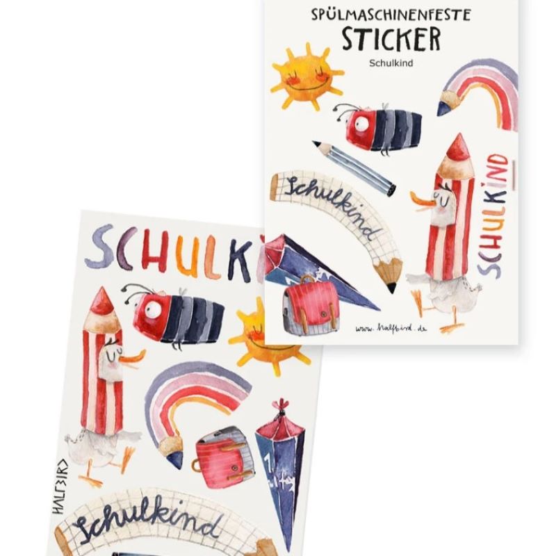 spülmaschinenfeste Sticker 'Schulkind' von halfbird (Pocket Edition)