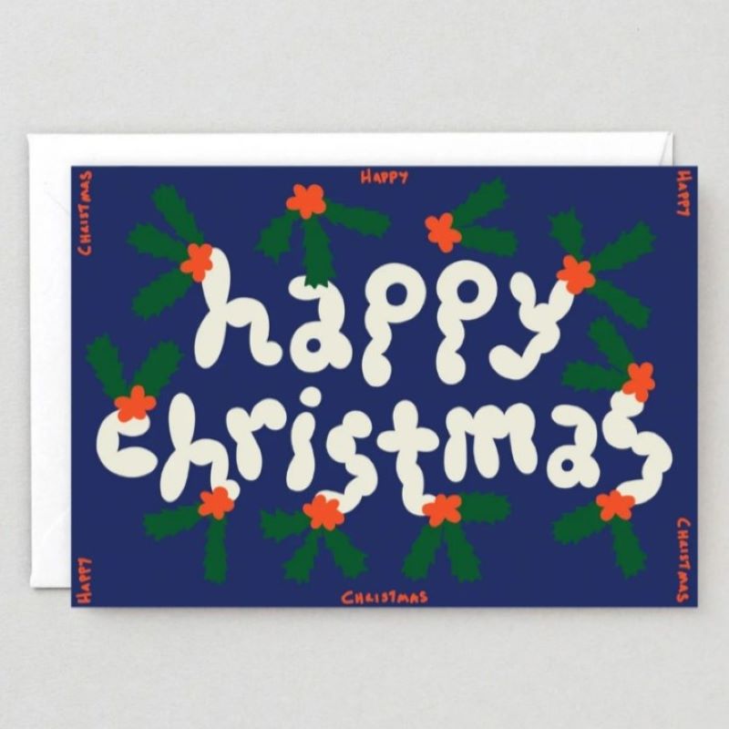 Wrap Klappkarte mit Prägung 'Happy Christmas'