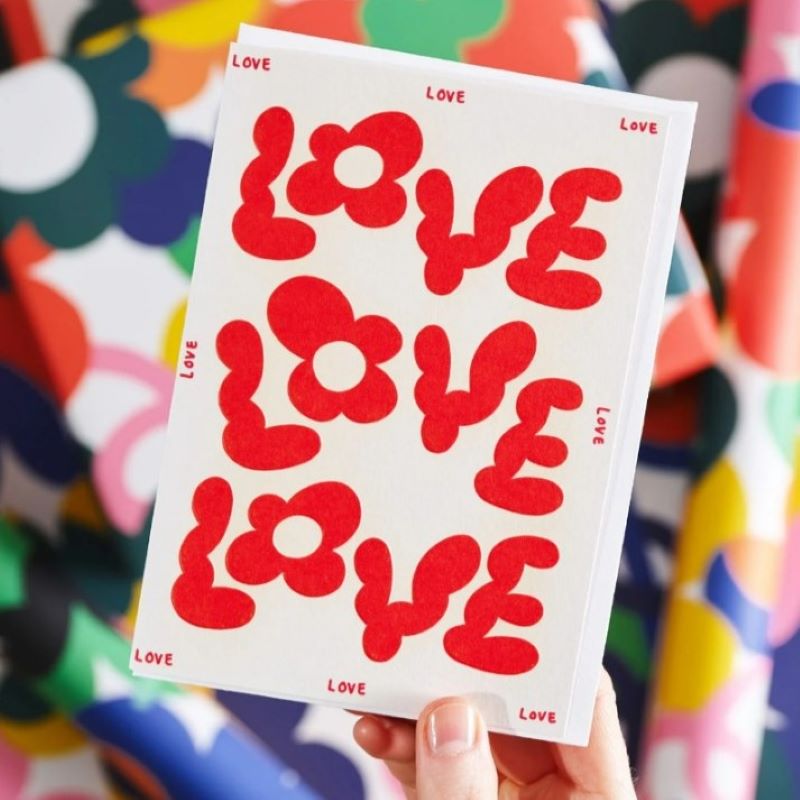 Wrap Klappkarte 'Love Love Love'