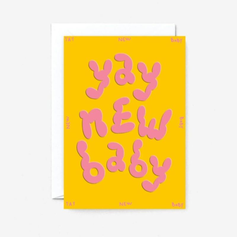 Wrap Klappkarte 'Yay New Baby'