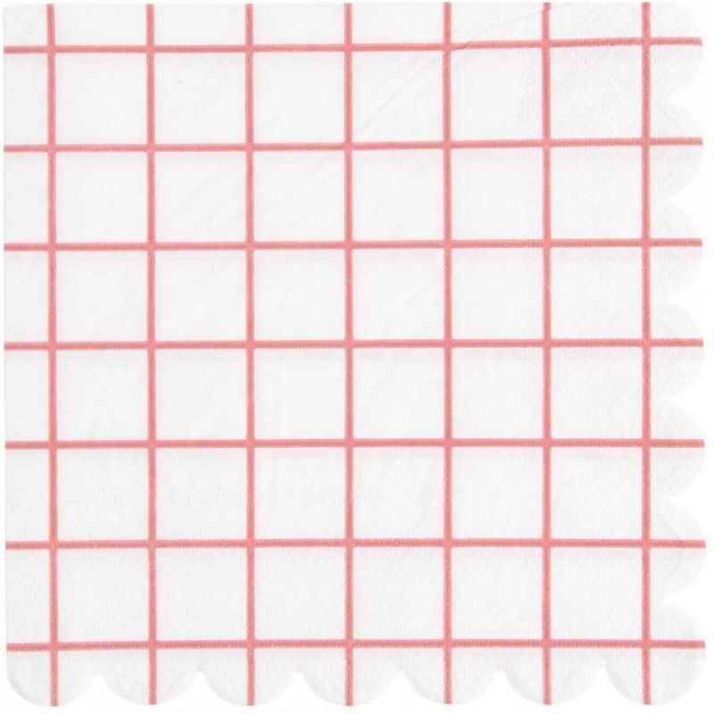 Rico Design Servietten 'Raster weiß/neon pink' Grid