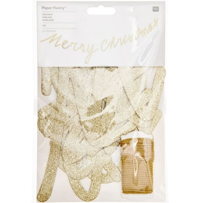 Paper Poetry Girlande 'Merry Christmas - Gold 3m'