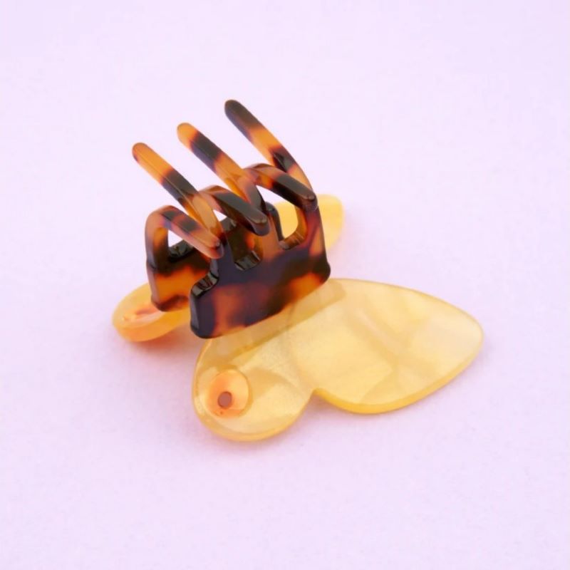 Coucou Suzette Mini Haarklammer 'Yellow Butterfly'