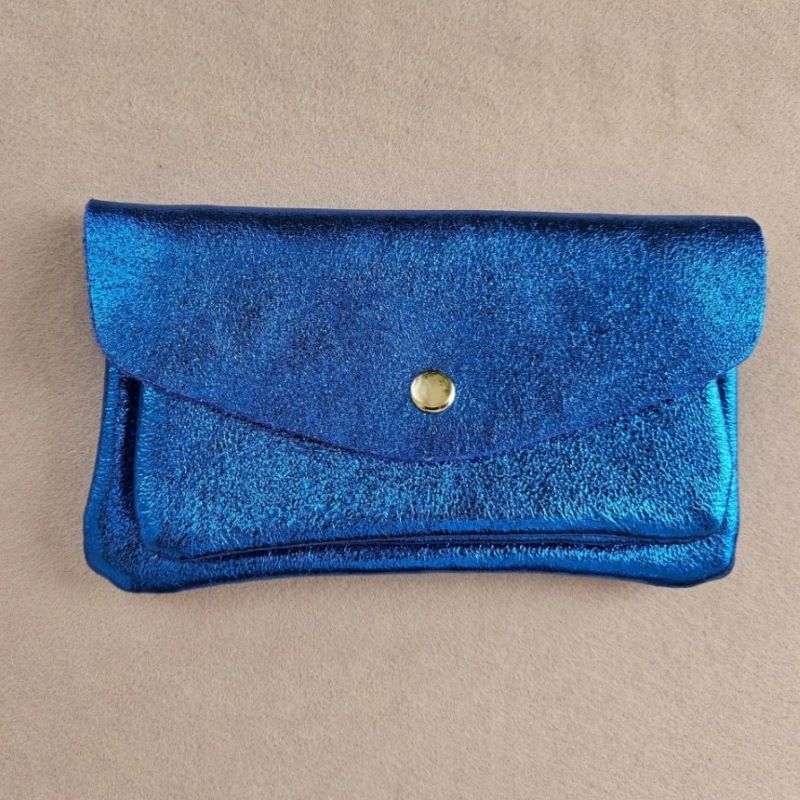 Kingsize Geldbörse aus metallischem Leder div. Farben