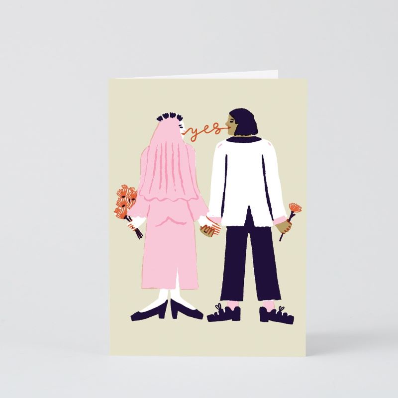 Wrap Klappkarte 'Sag ja' Hochzeitskarte
