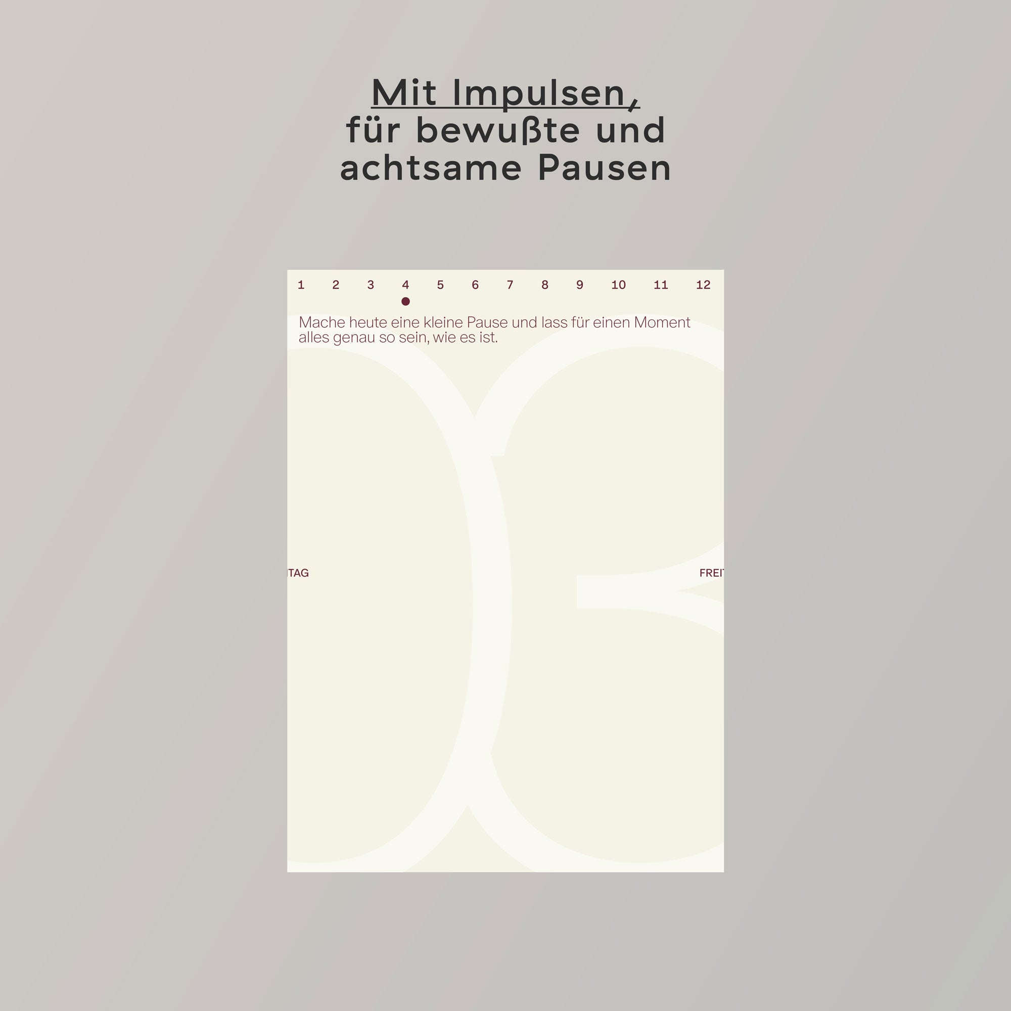 Abreisskalender »Create Space in 2026.« For you, for others, for what matters.