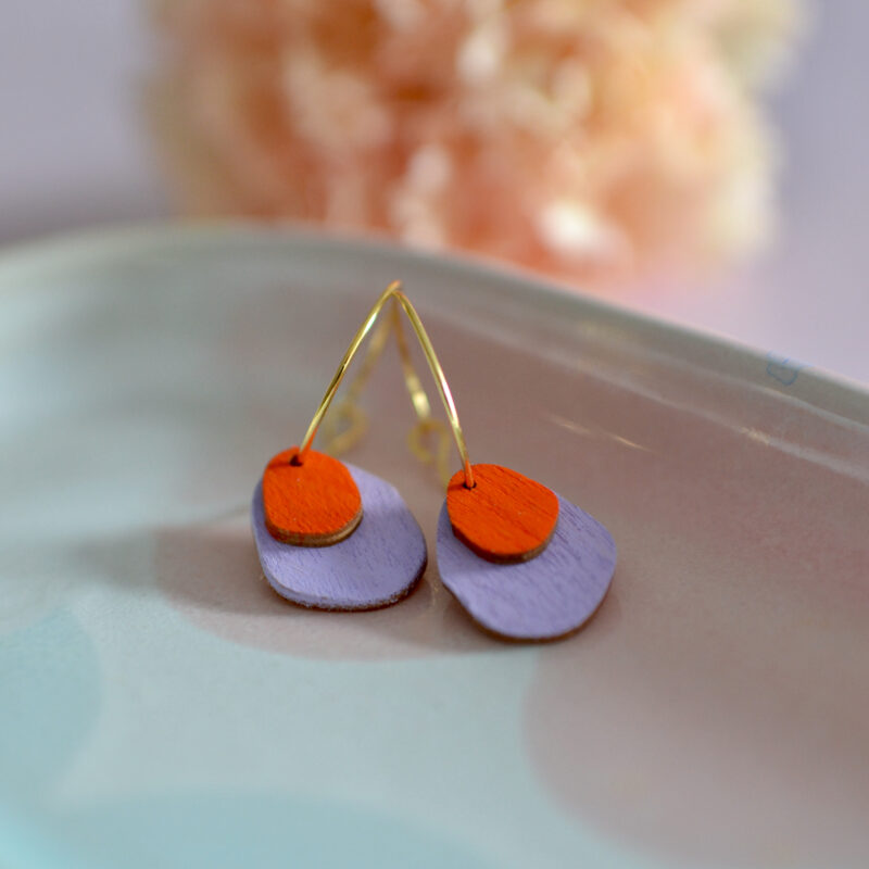 Rasmussons Kleine Creole Drops 'lavender / orange'