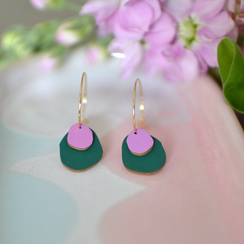 Rasmussons Kleine Creole Drops 'petrol / fuchsia'