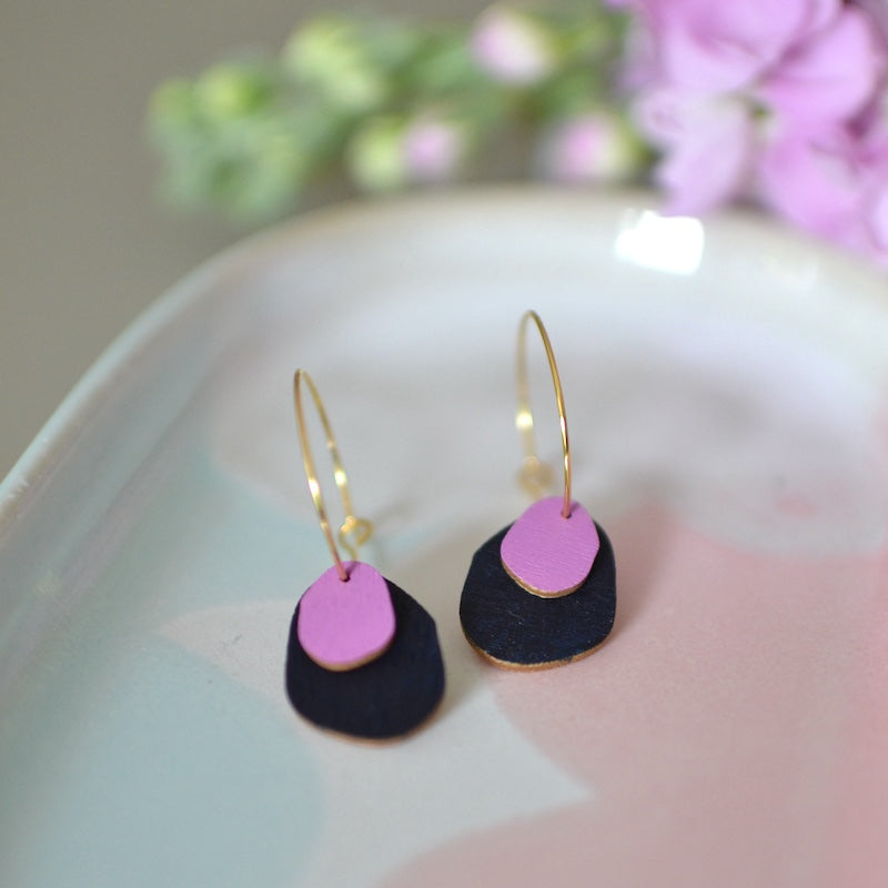 Rasmussons Kleine Creole Drops 'marine / fuchsia'