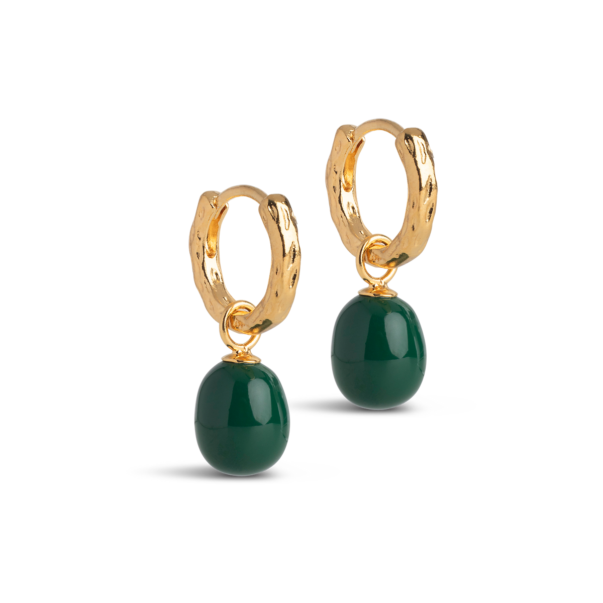Enamel Copenhagen -Ohrringe Significant Hoops mit Perle in petrol Green-