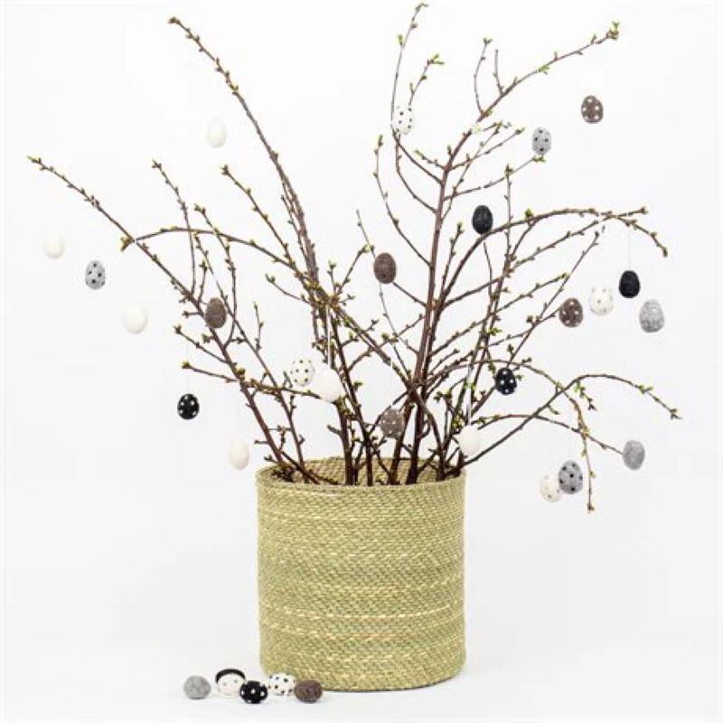 A World of Craft Anhänger 'Felt Eggs Black/White' (10 Stück)