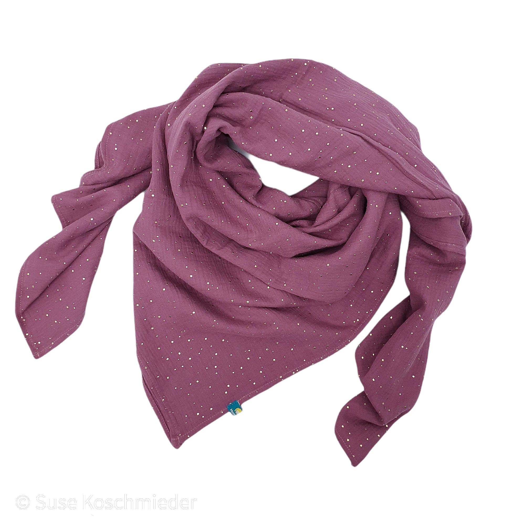 Musselintuch 'Beere mit goldenen Punkten'