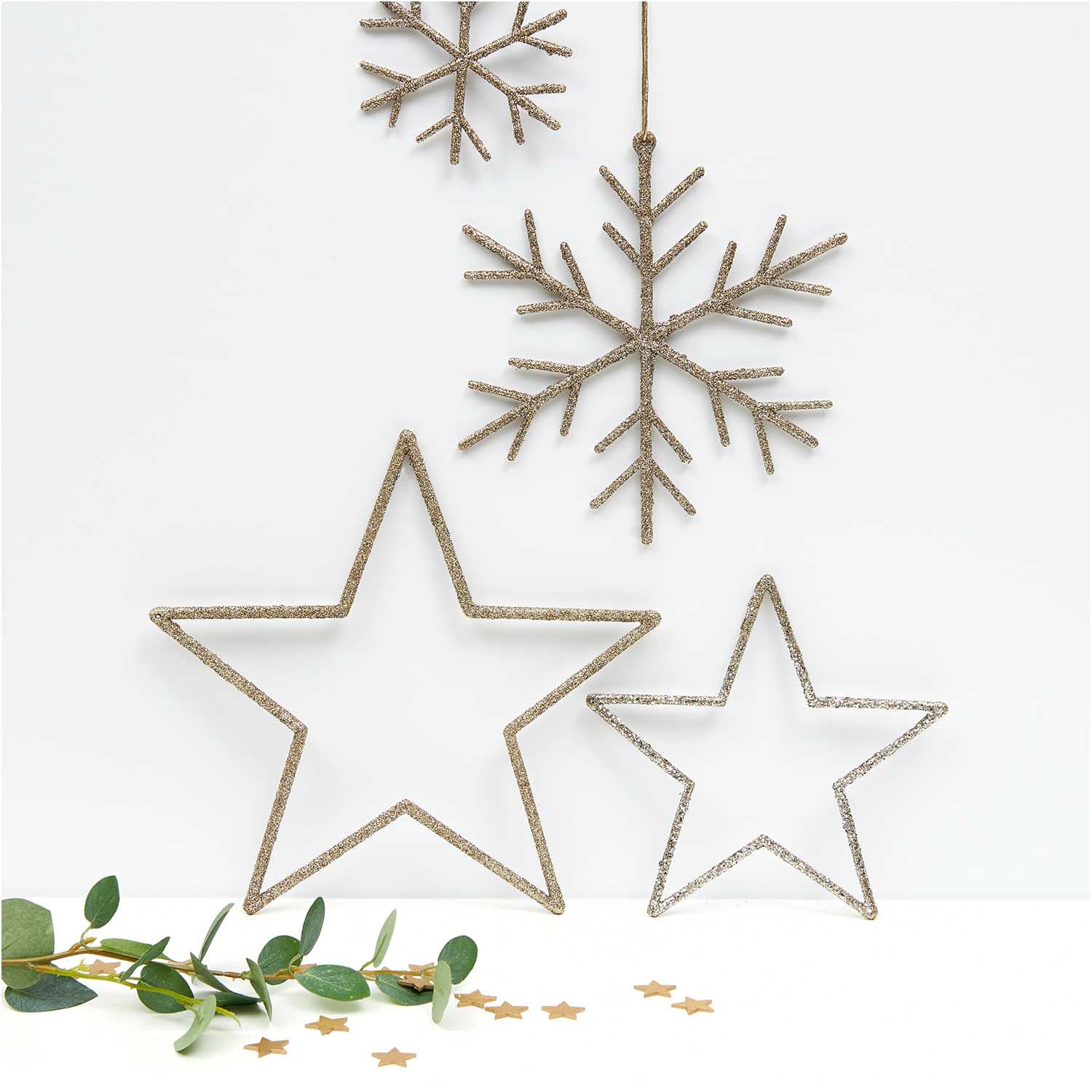 Hänger Schneeflocke Glitter 'gold'