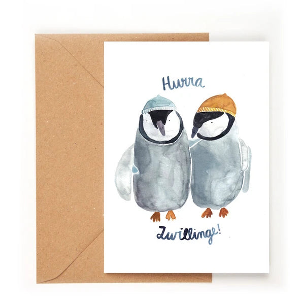 Klappkarte 'Hurra Zwillinge'