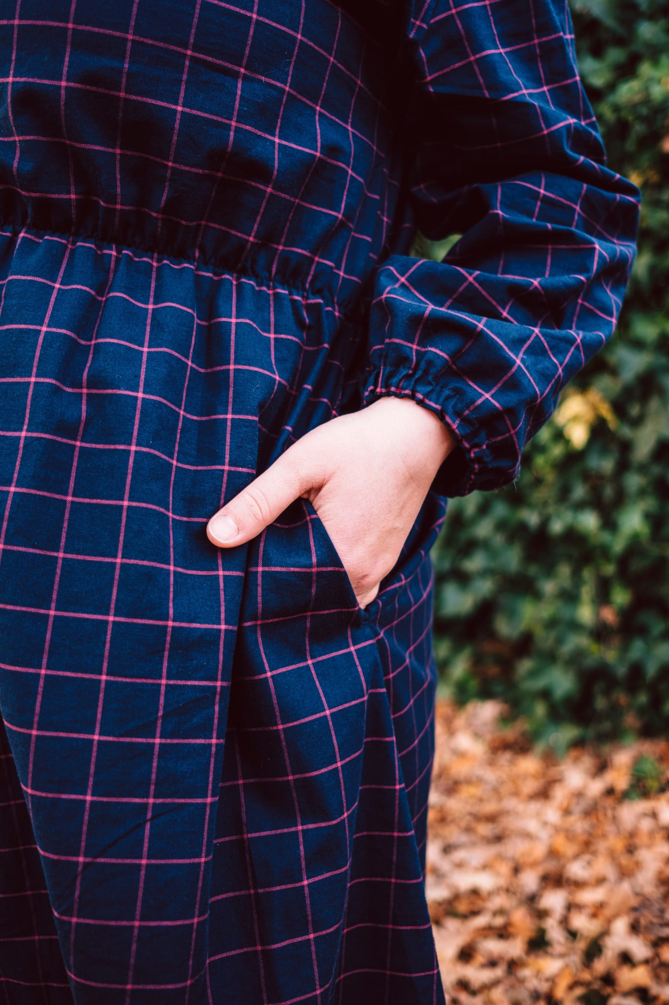 MidiKleid langarm 'Grid' verschiedene Farben