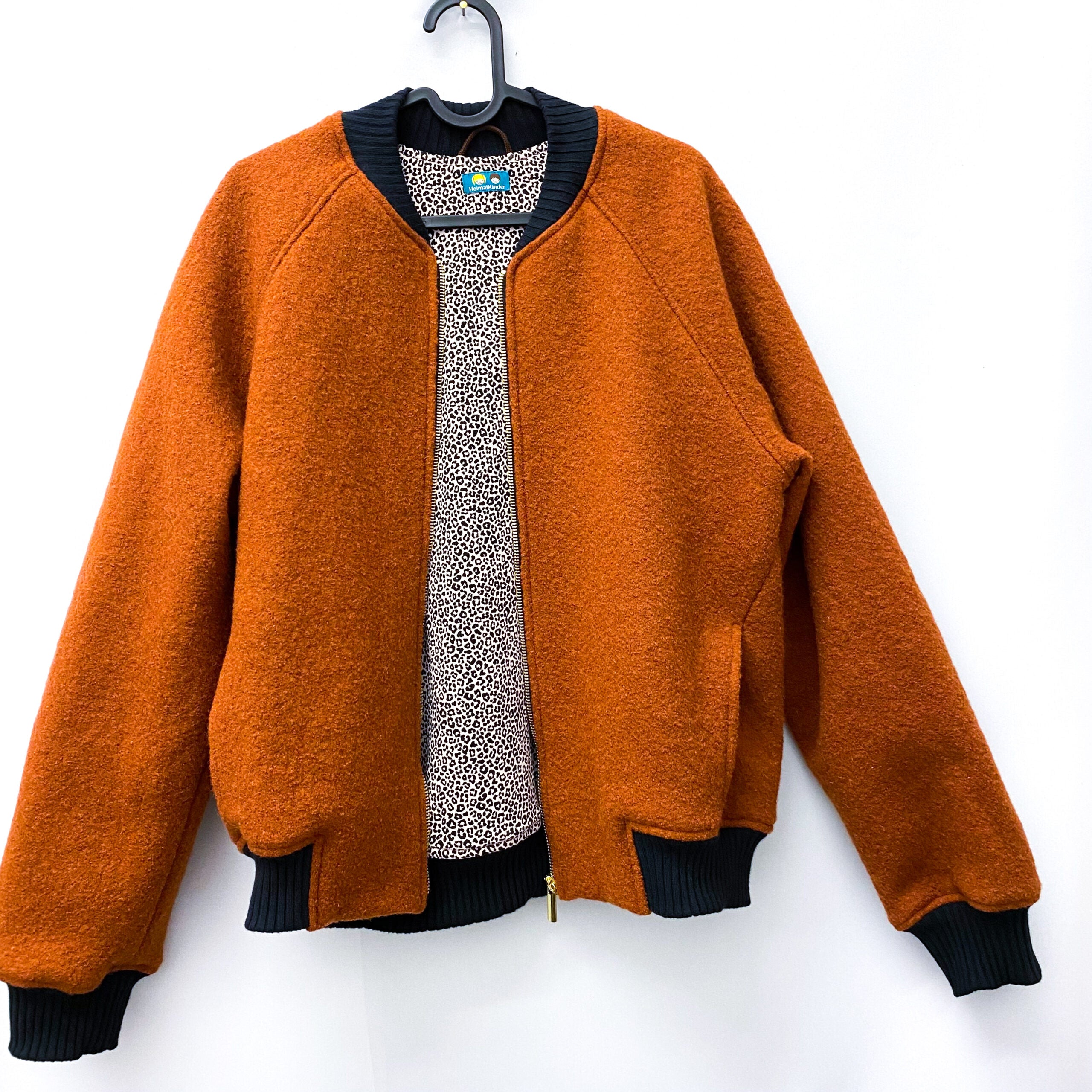 Bomberjacke Wollwalk rost/Leo