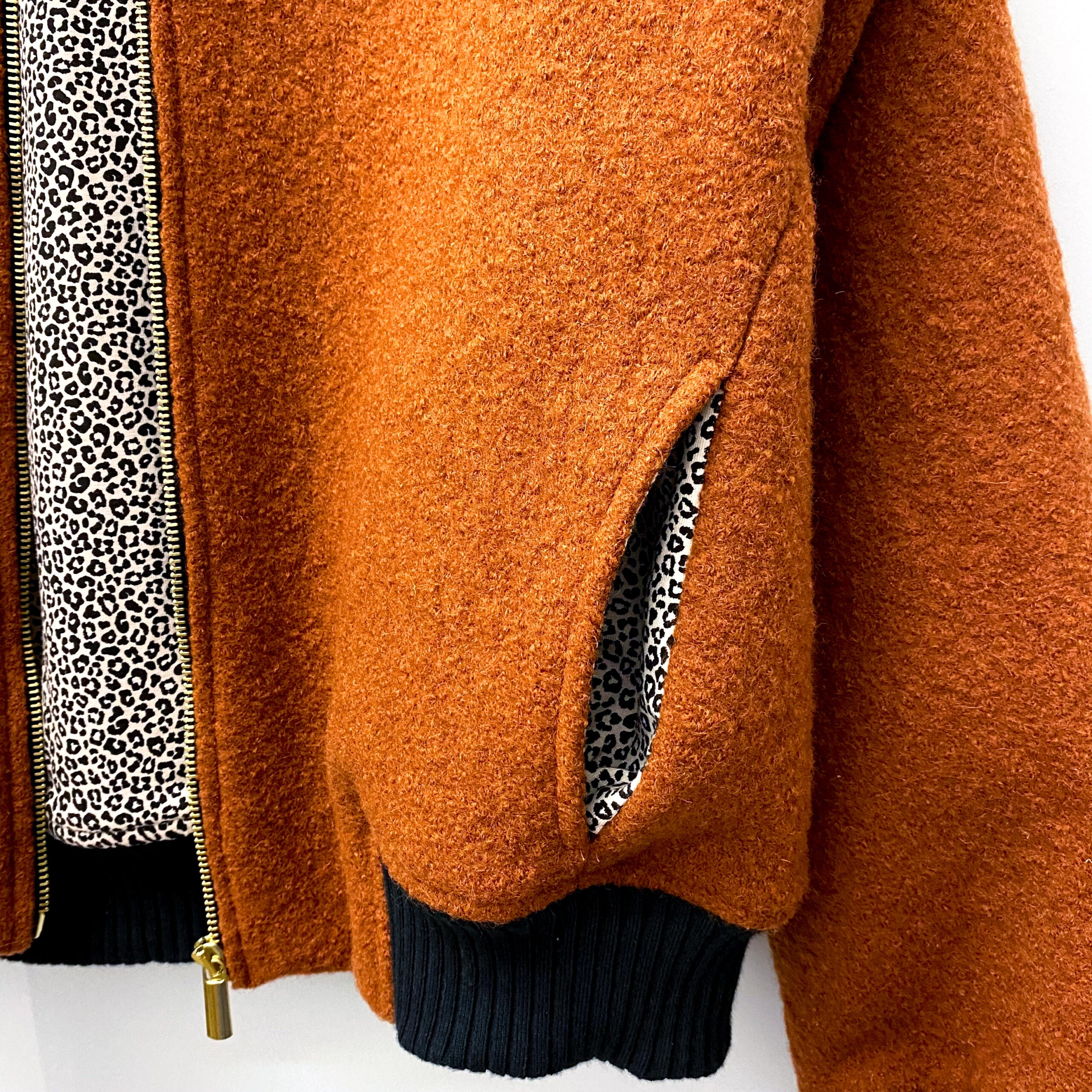 Bomberjacke Wollwalk rost/Leo