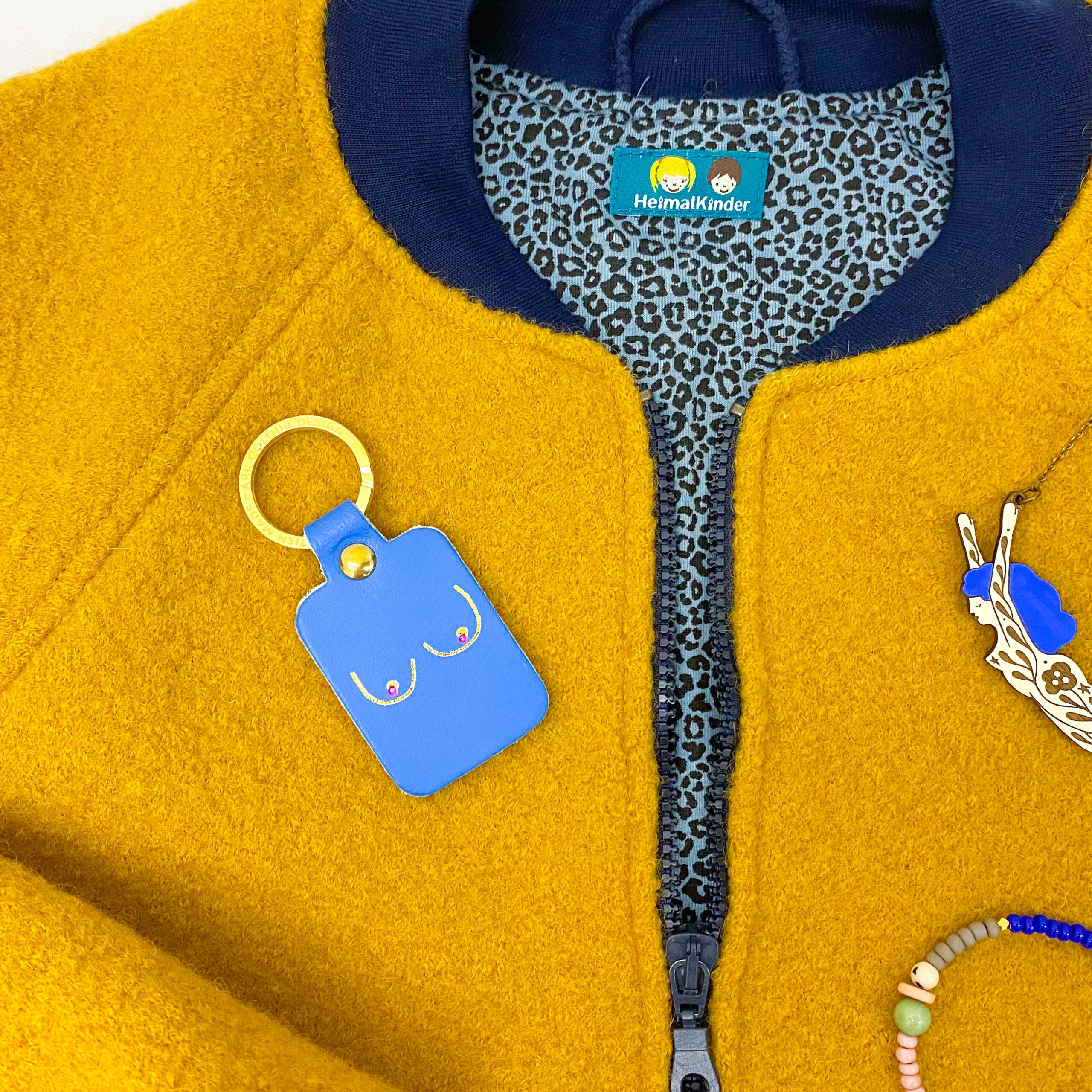 Bomberjacke Wollwalk senf/Leo