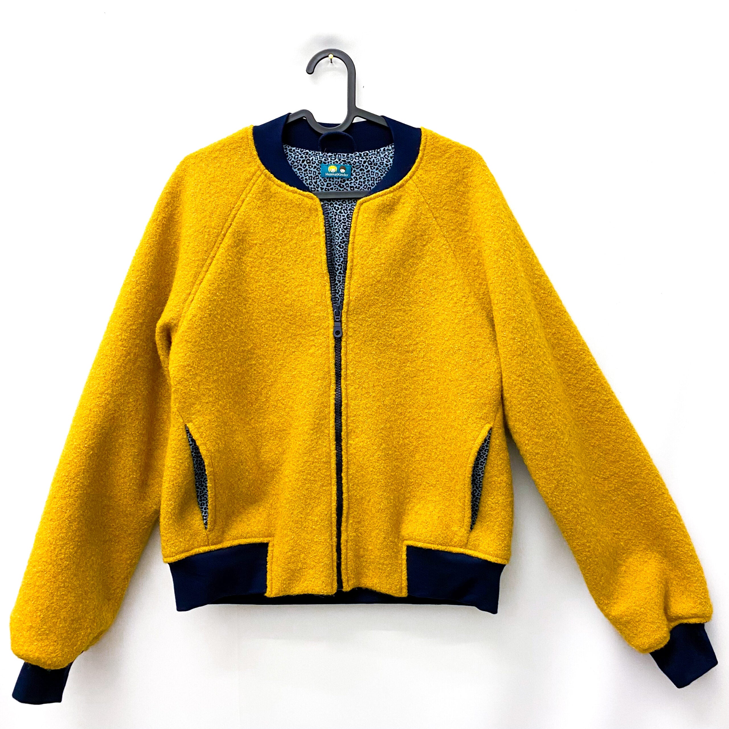 Bomberjacke Wollwalk senf/Leo