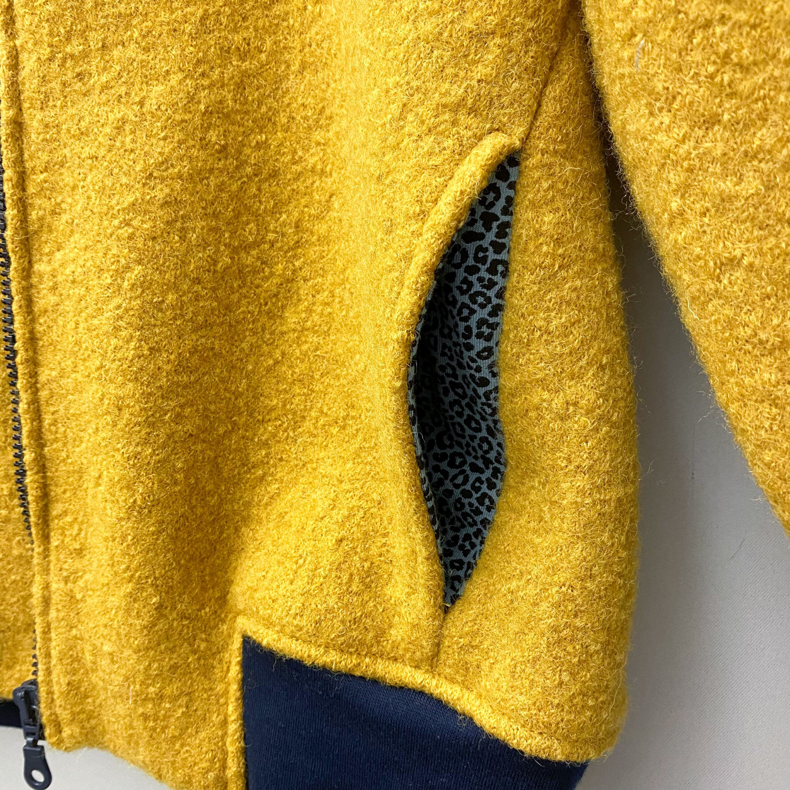 Bomberjacke Wollwalk senf/Leo