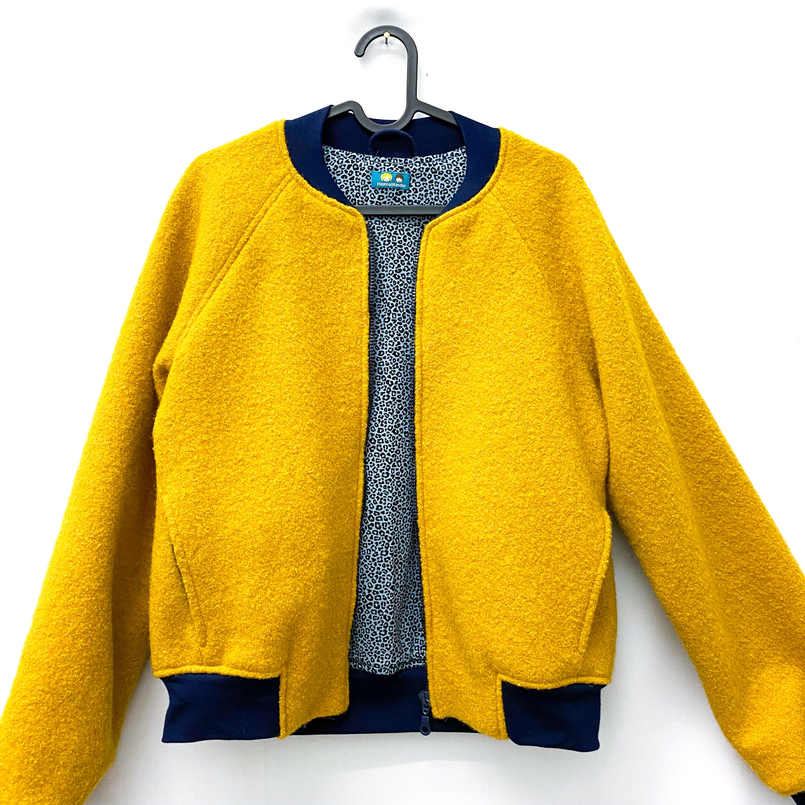 Bomberjacke Wollwalk senf/Leo