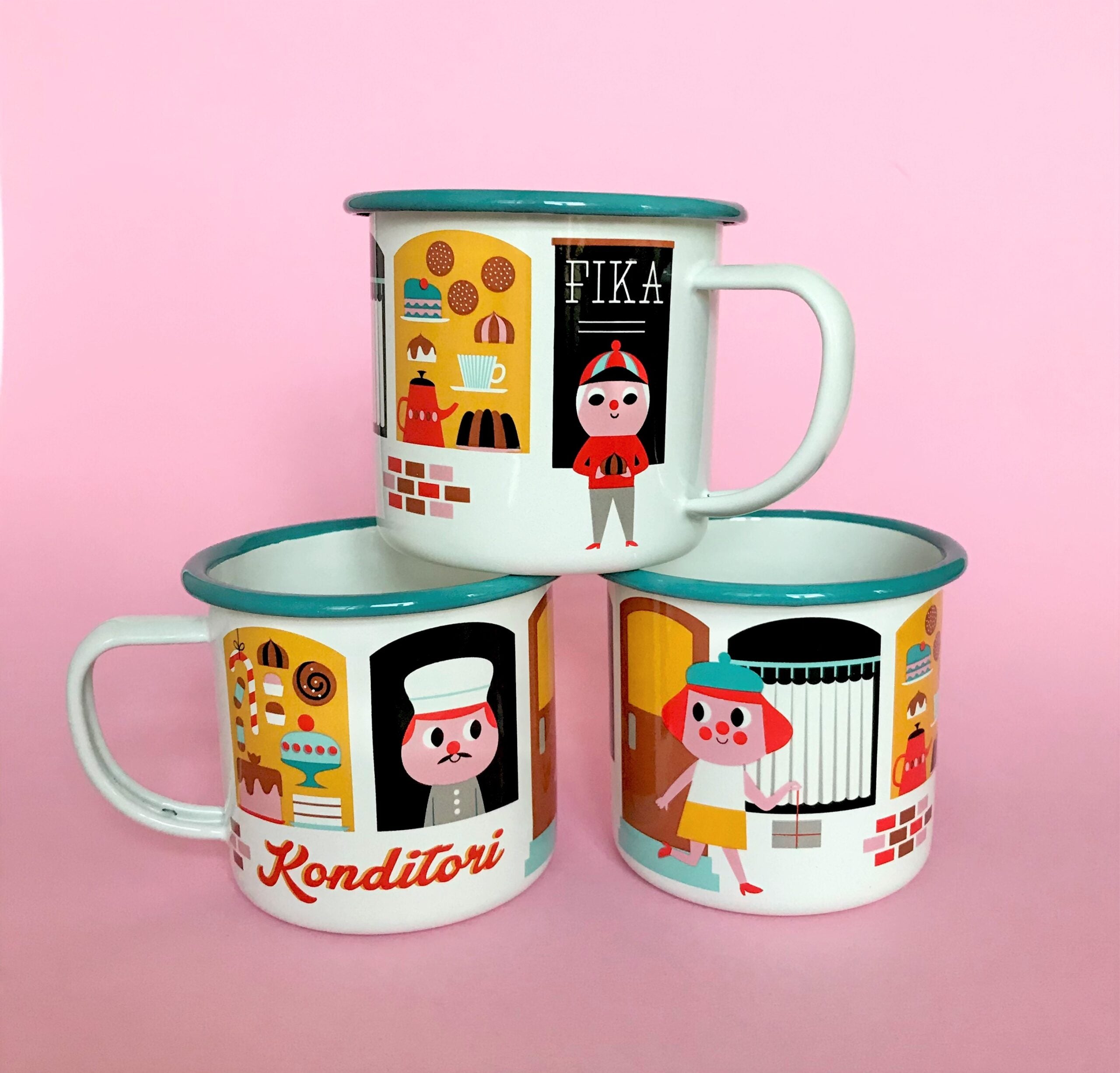 Emaille Tasse 'SWEDISH FIKA' OmmDesign