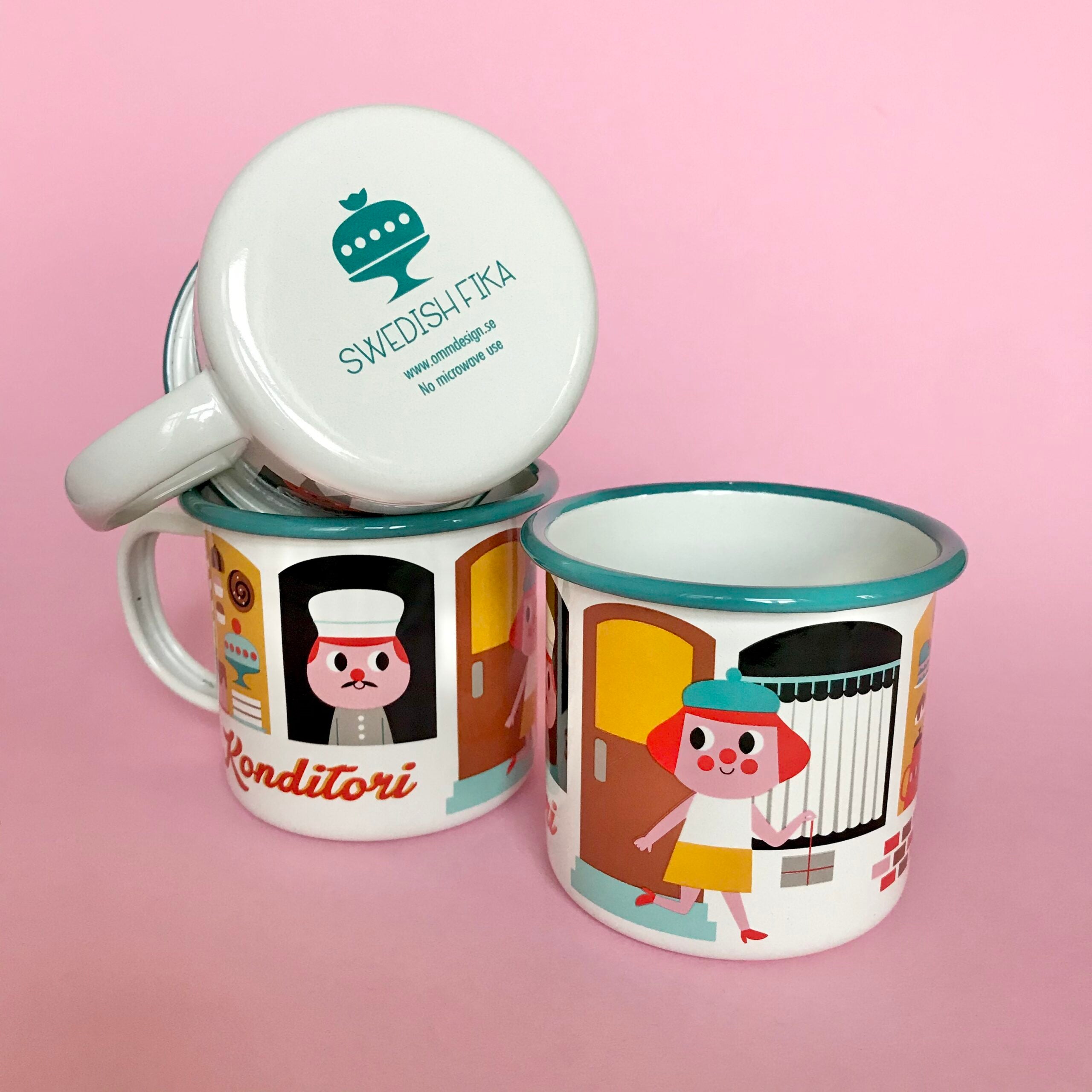 Emaille Tasse 'SWEDISH FIKA' OmmDesign