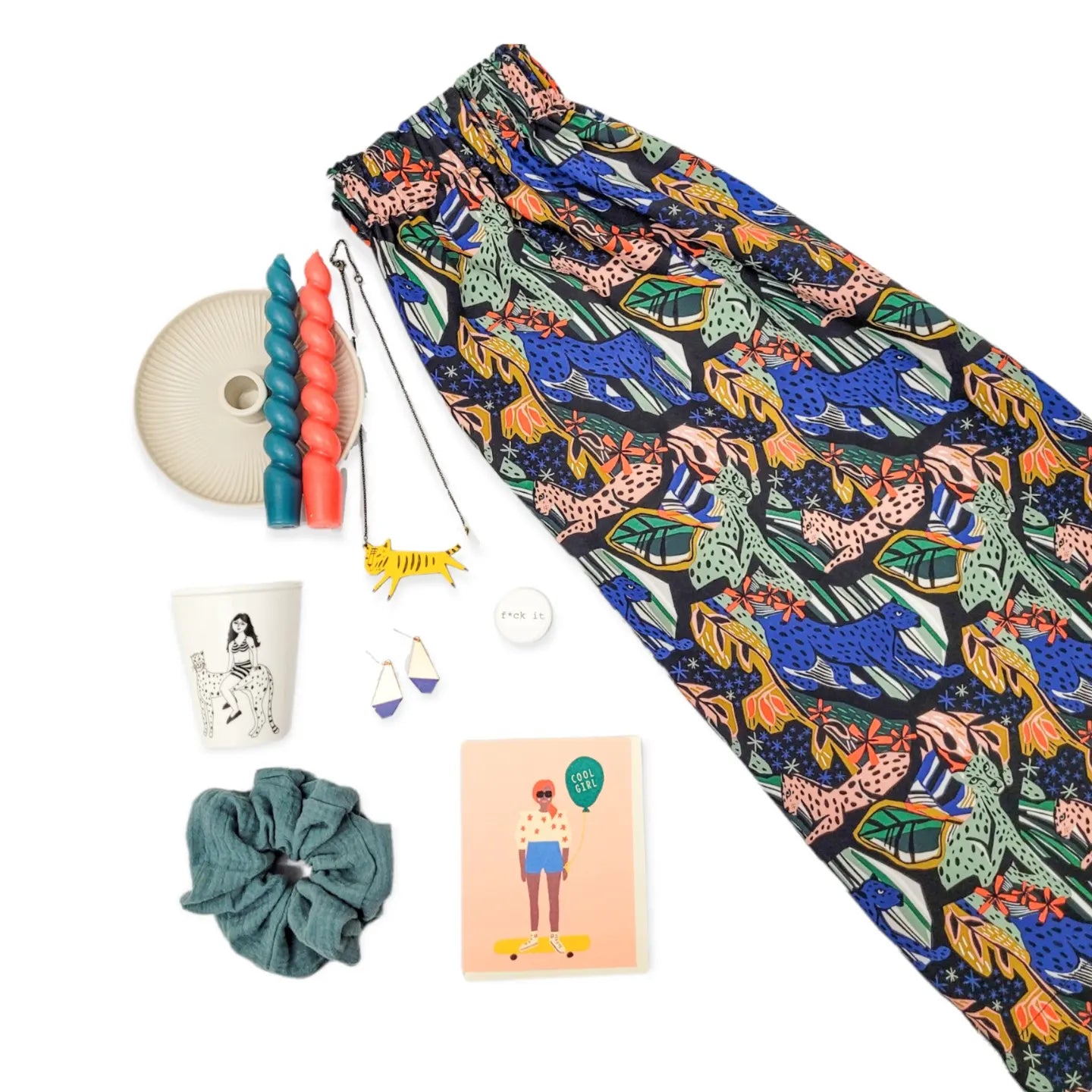 Viskoserock 'Leopard im Dschungel'