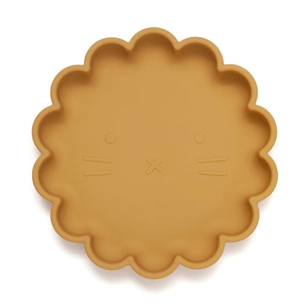 Petit Monkey SilikonTeller mit Saugboden 'LÖWE/Ochre'