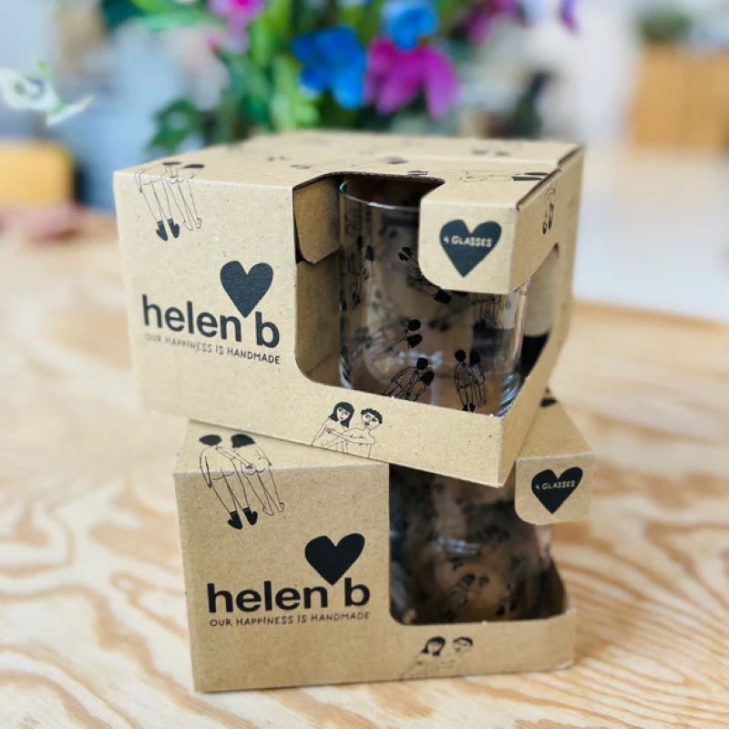 helen b Glas 'naked couple back' (einzeln oder 4er Set)