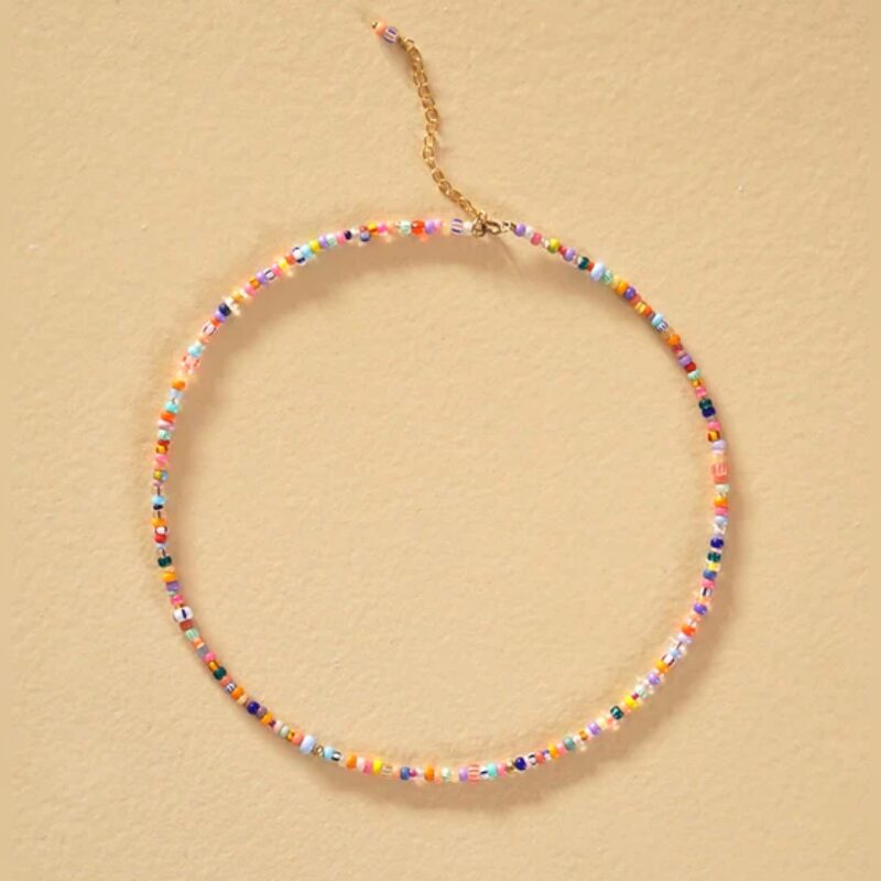 SanSan MONDO kurze Kette aus bunten Glasperlen