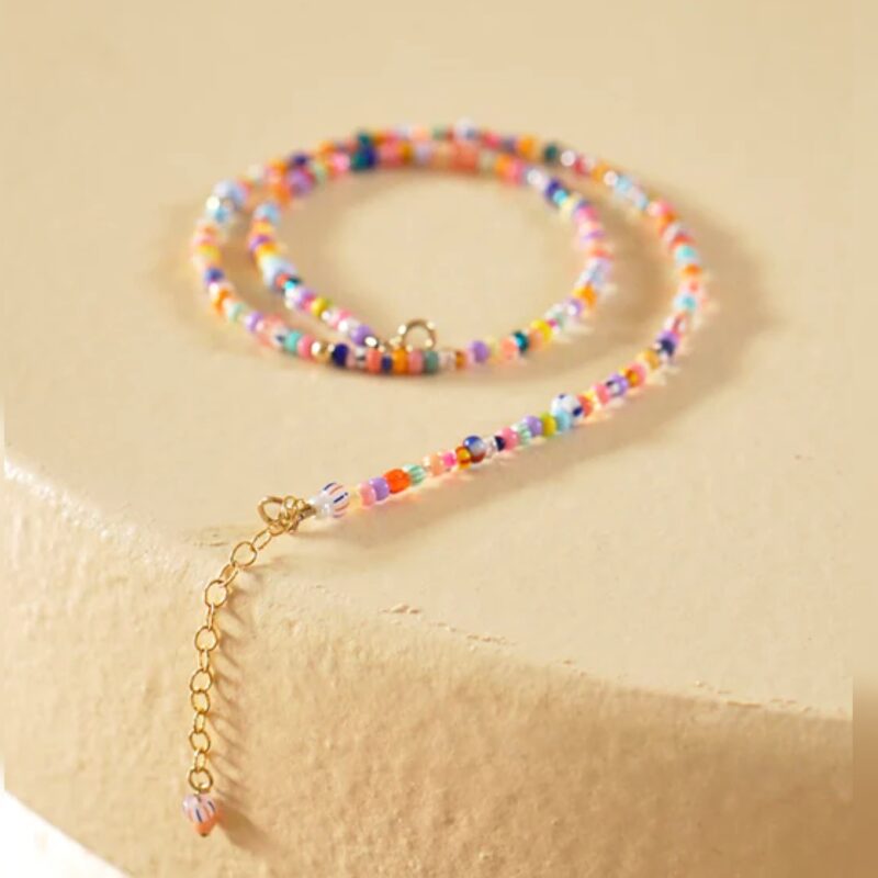 SanSan MONDO kurze Kette aus bunten Glasperlen