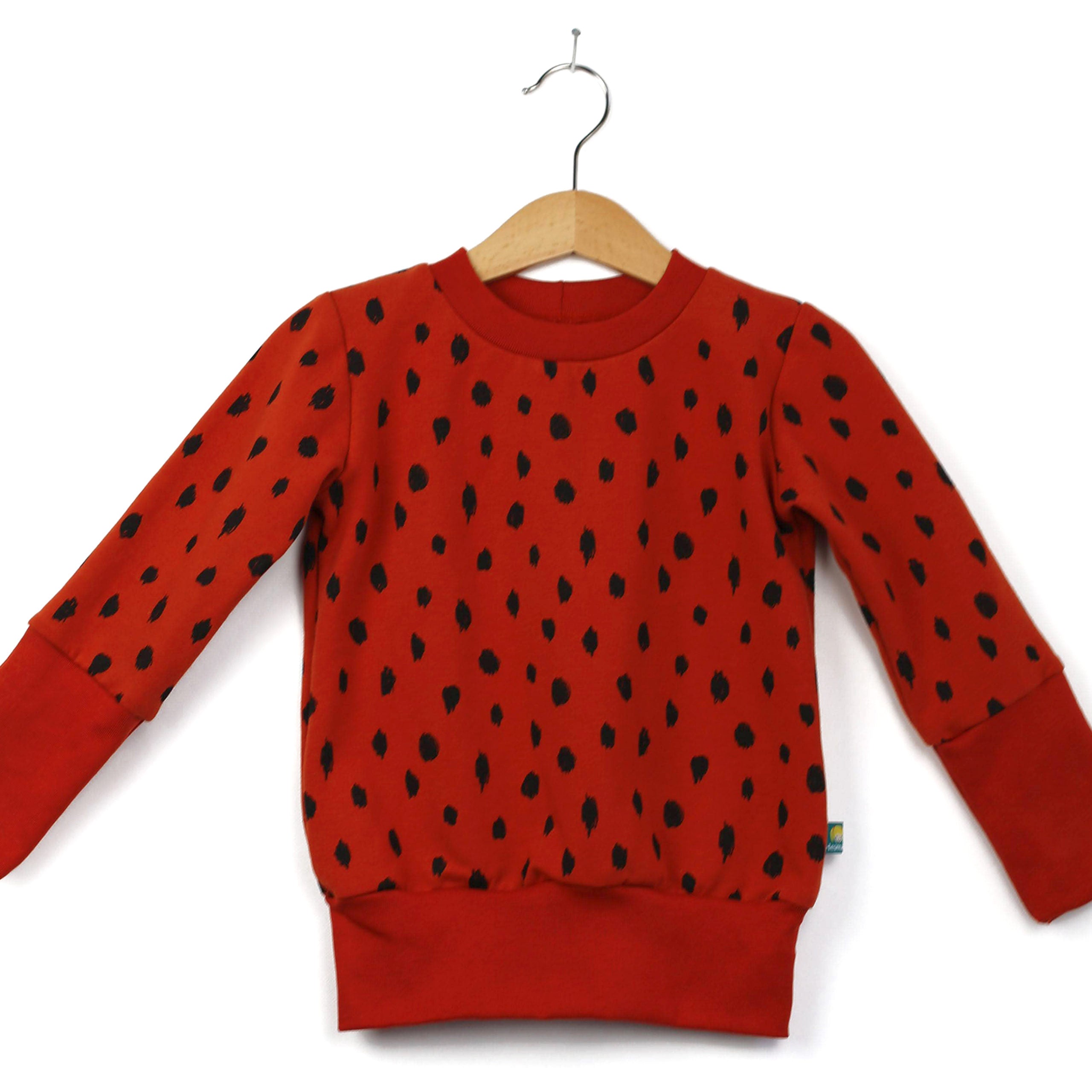 Pullover Rostrot + Muster