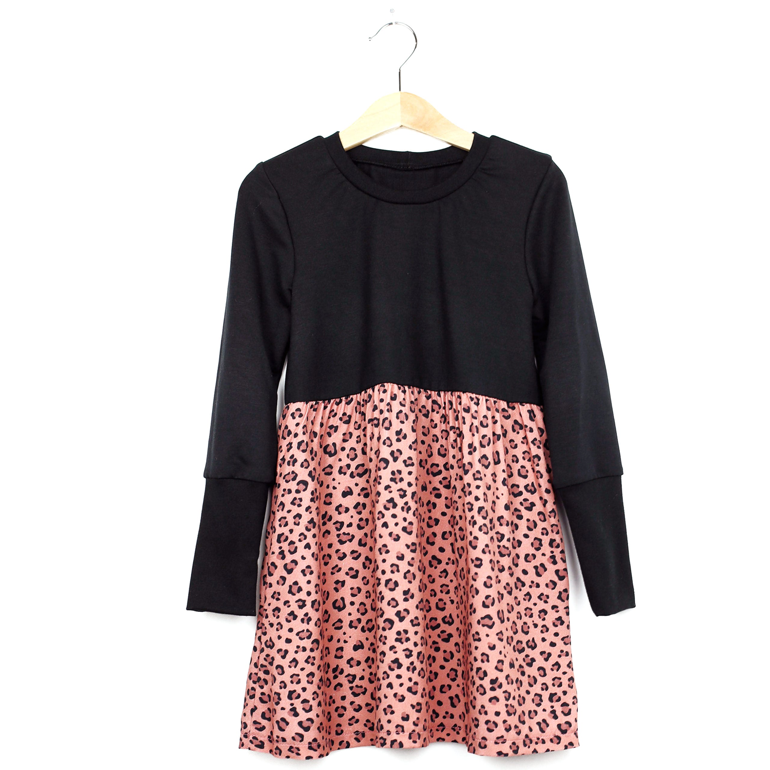 Kinderkleid Passenkleid Kleid Leo/rosa