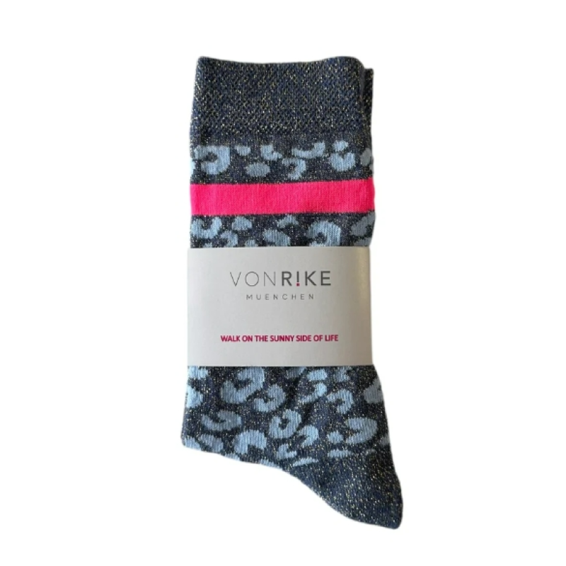 Von Rike Socken 'Glitzer Leopard' (Einheitsgrösse 36-42)
