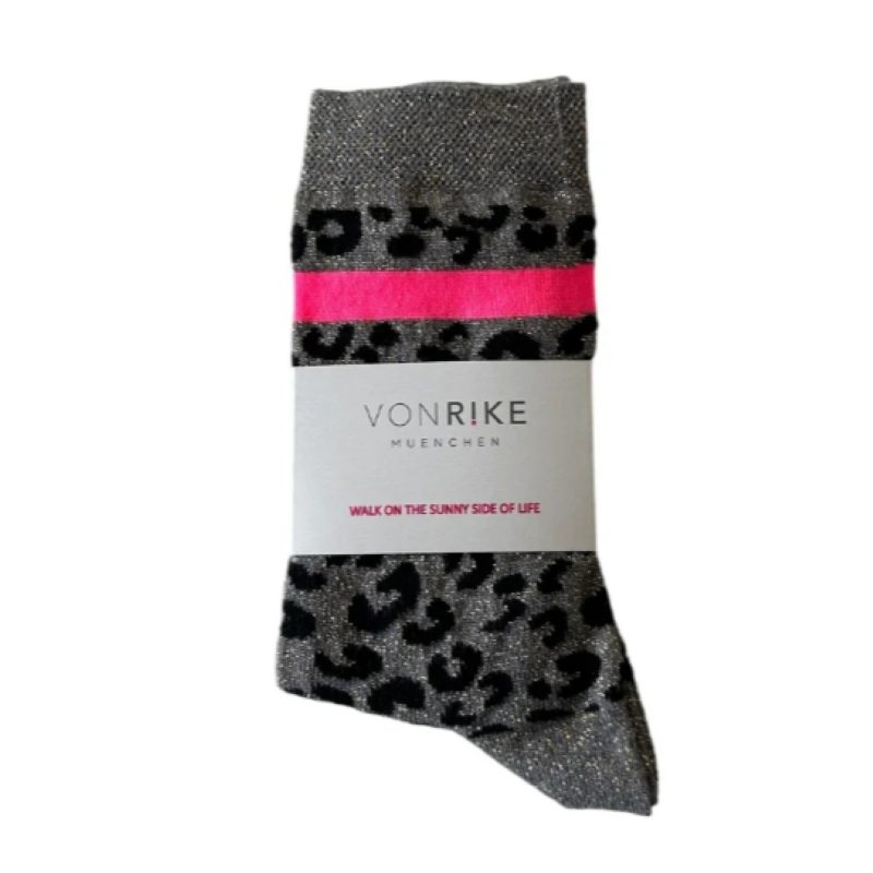 Von Rike Socken 'Glitzer Leopard' (Einheitsgrösse 36-42)