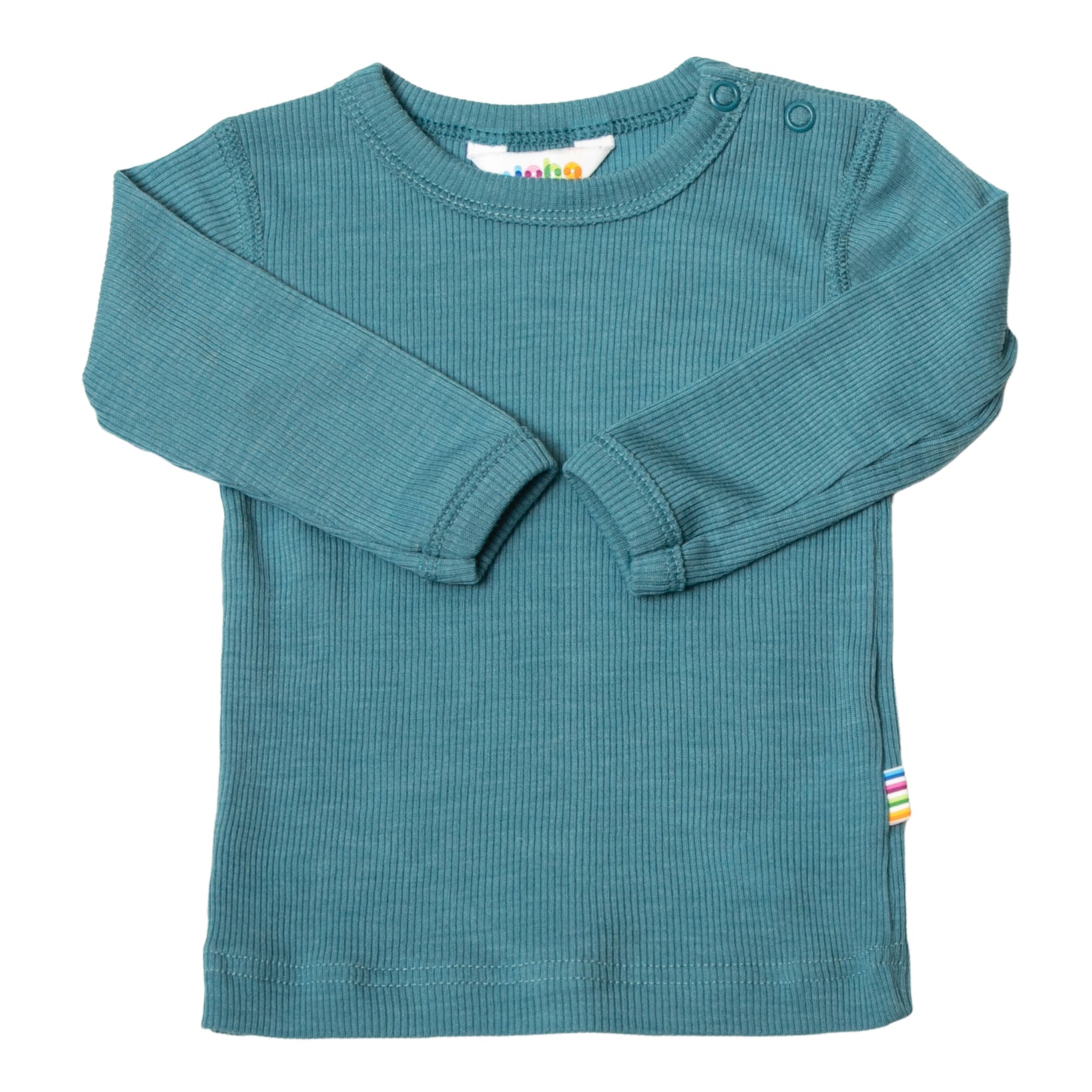 Langarmshirt Joha 'petrolblau' Wolle Seide