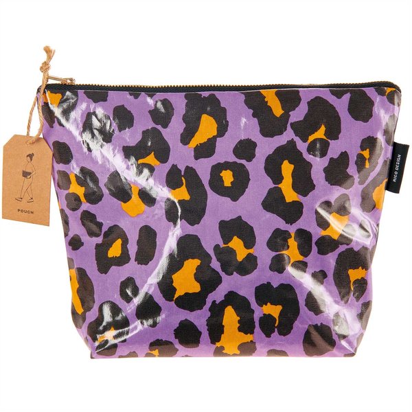 Kosmetiktasche - Groß 'Acid leo lila'