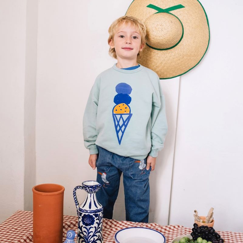 Lötiekids Sweatshirt 'Ice Cream' (Sky Blue)