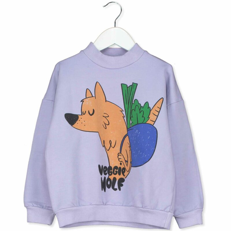 Lötiekids Sweatshirt 'VEGGIE WOLF / MAUVE'