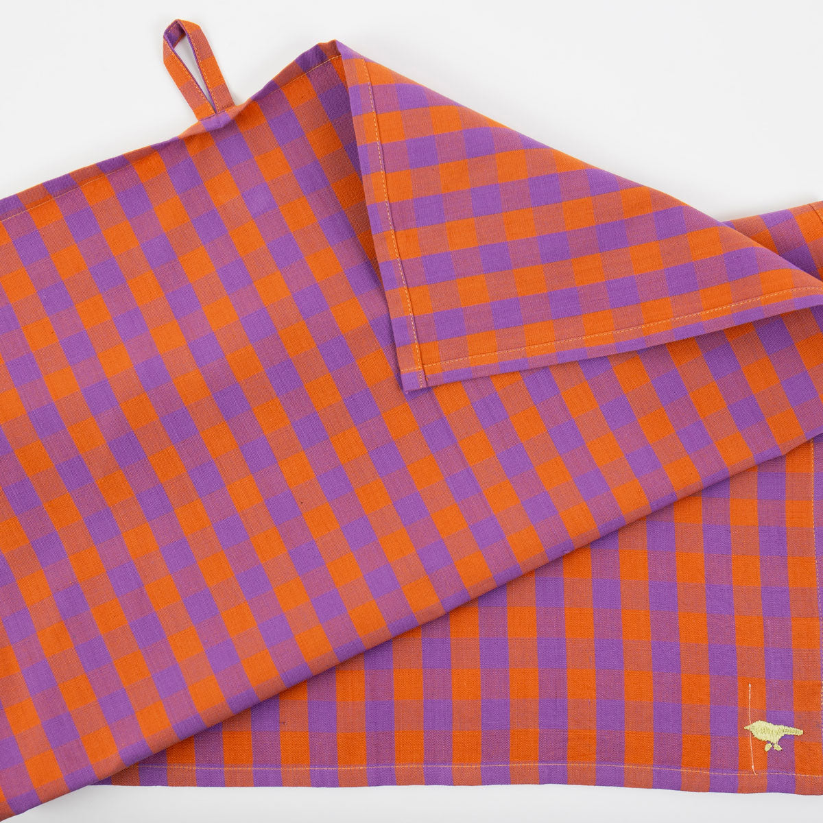 A world of craft -NINA Geschirrtuch orange/lila – 100% Bio-Baumwolle