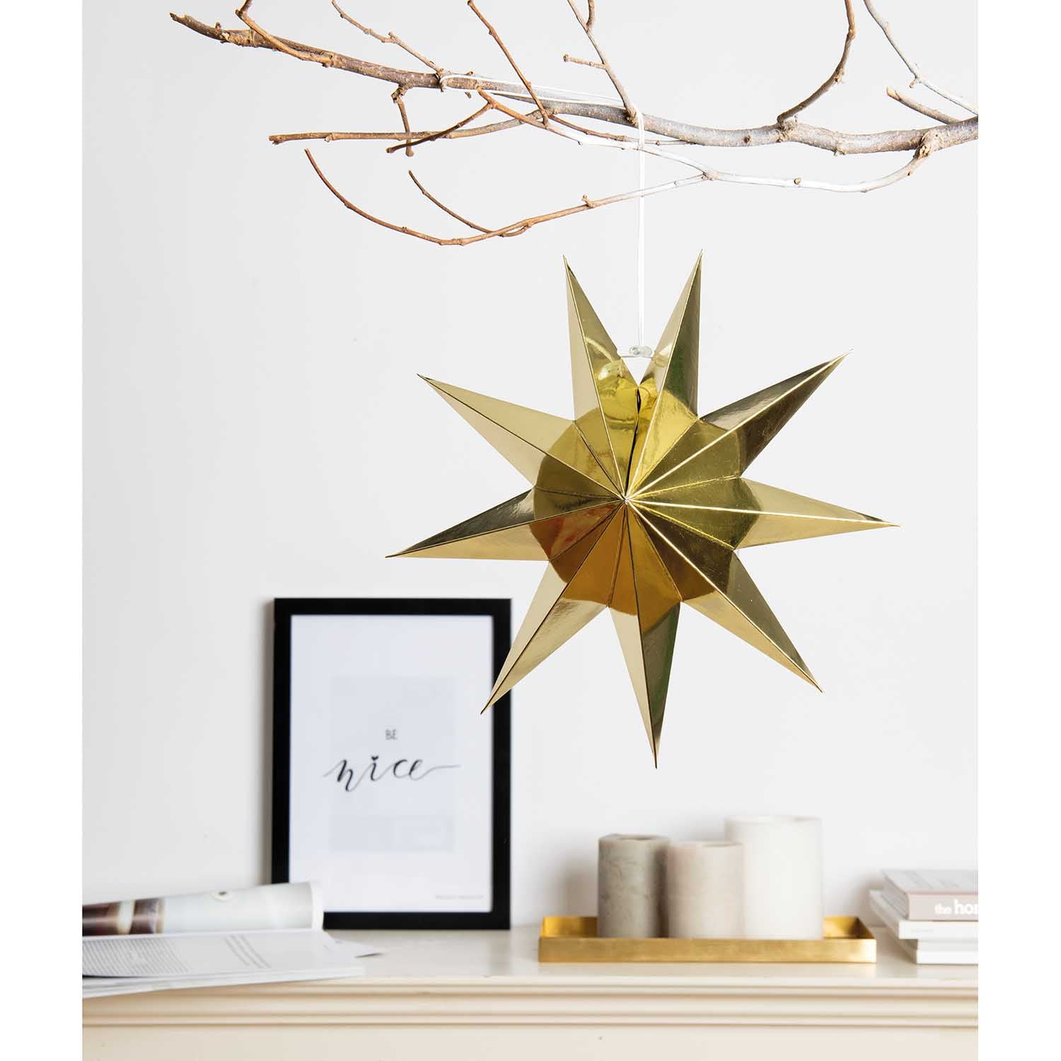 Papierstern Auffaltbar 'gold glänzend'