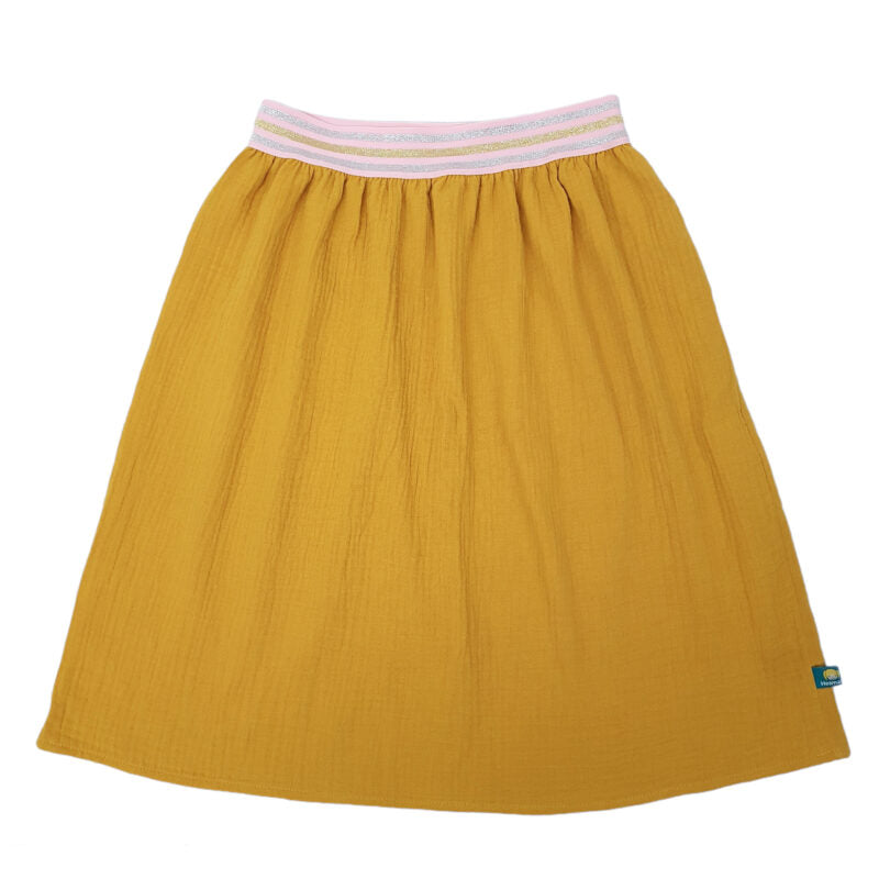 Musselinrock 'senf mit Glitzergummi'