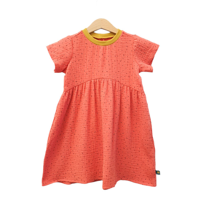 Musselinkleid 'lachs mit Stippchen'