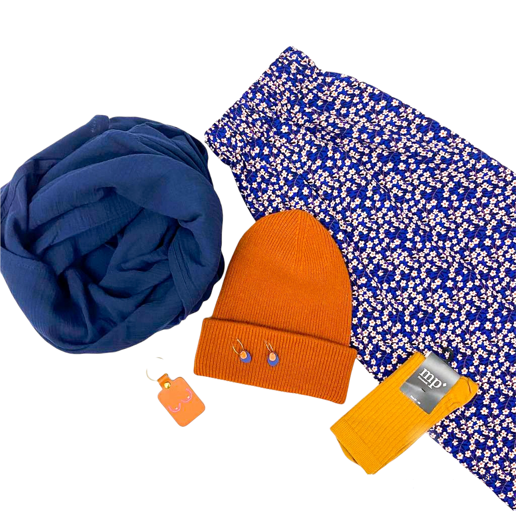 Viskoserock 'Blümchen blau rost' studio du.