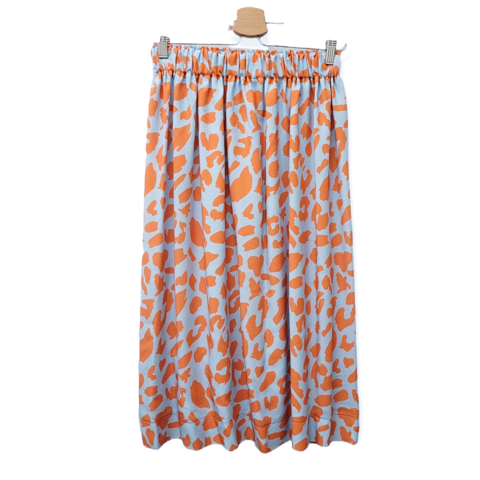 Viskoserock 'Urban Leo hellblau orange' Midi