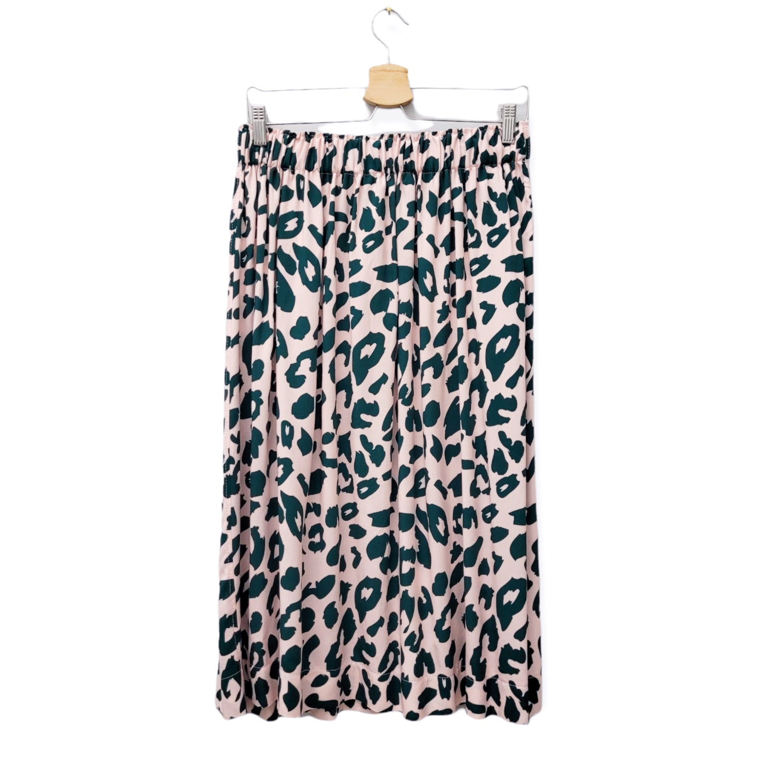 Viskoserock 'Urban Leo blassrosa dunkelgrün' Midi