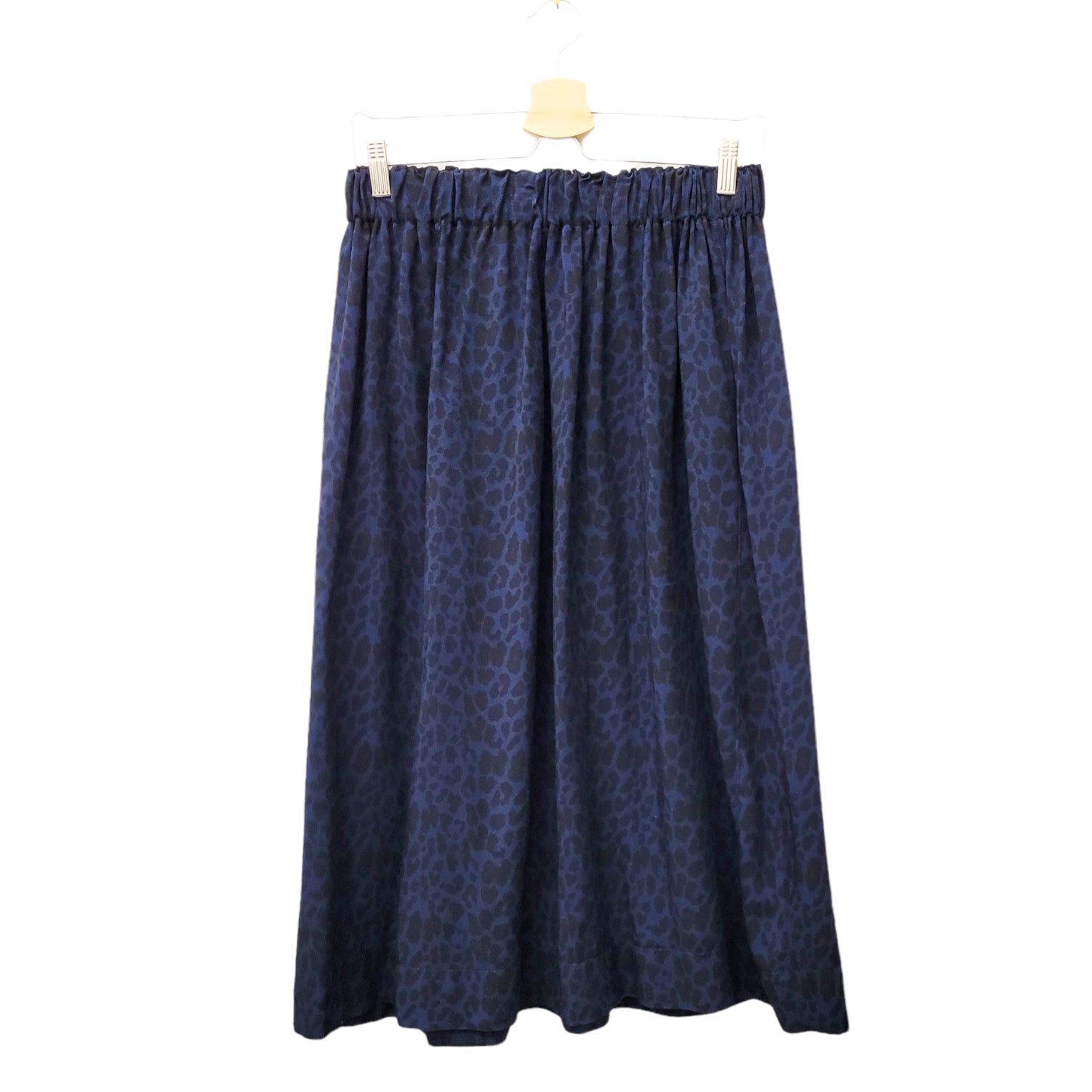 Viskoserock 'Leo blau schwarz' Midilänge