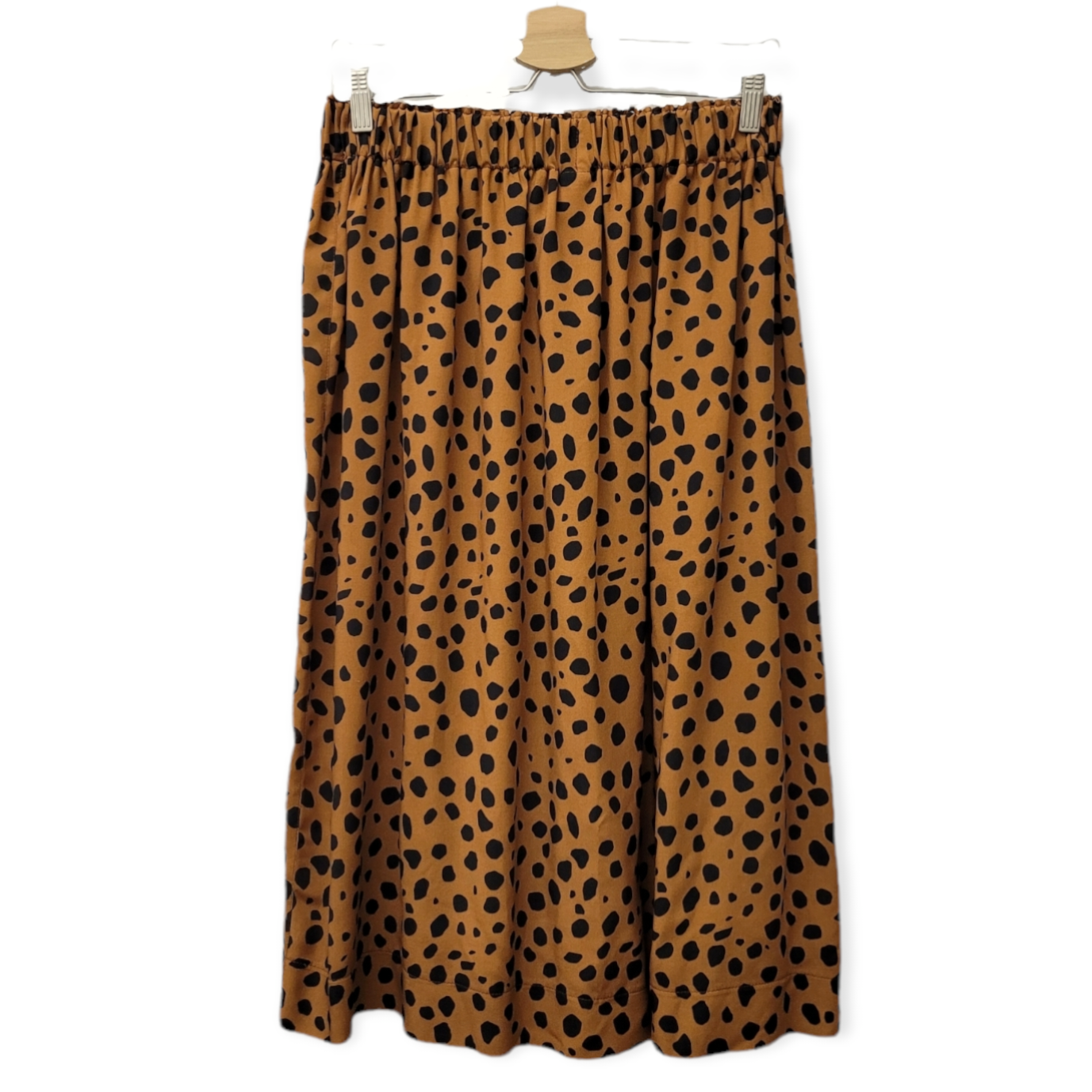 Viskoserock 'schwarze Tupfen auf Caramel'