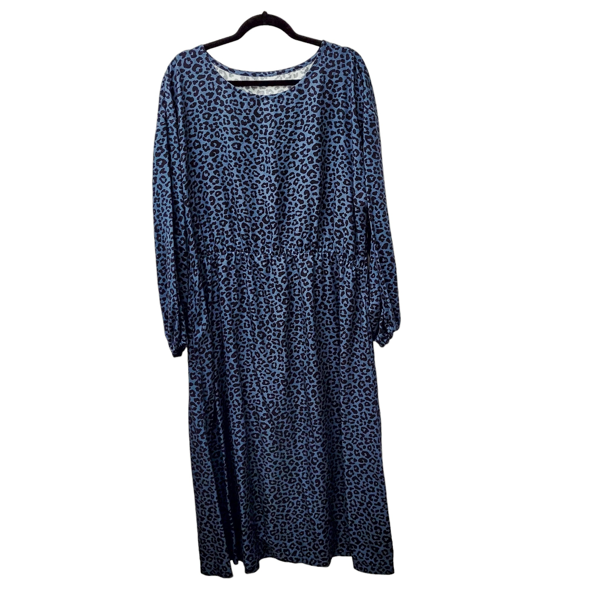 Lang/kurzarm MidiKleid aus Viskose 'Leo petrolblau'